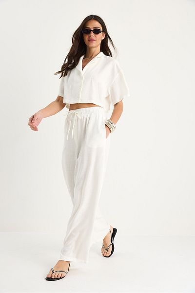 Bianco Lucci Jachetă de damă, cu rever, pantaloni cu nasturi, cu buzunare, costum de sus și de jos 9241 60251692