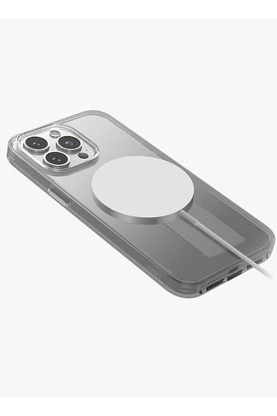 uniq Heldro Mag Clear Protective Case With Integrated FlexGrip Band For iPhone 15 Pro Clear