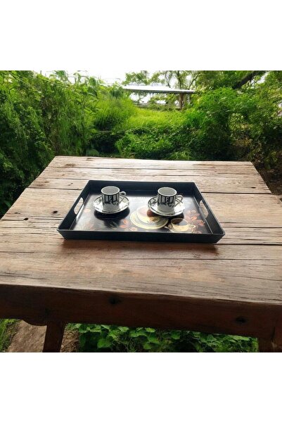 Revello TEPSİ SUNUM TEPSİSİ HEDİYELİK ÇEYİZ TEPSİSİ NİŞAN TEPSİSİ SÖZ TEPSİSİ BUGÜN KARGODA MODERN30X28 CM