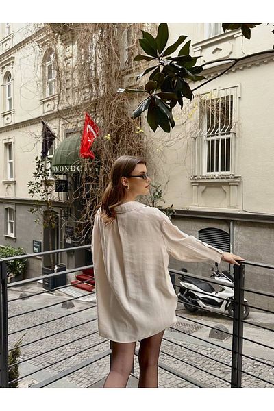 VOLT CLOTHİNG Γυναικείο πουκάμισο Oversize Modal