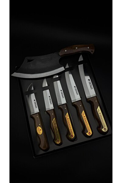 MT BIÇAK MAĞAZASI 6 PARÇA ÇİVİ KESEN SATIRLI KURBAN & MUTFAK BIÇAK SETİ