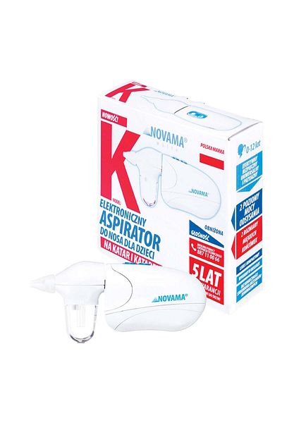 Novama White Electric Nasal Aspirator K, For Children 0-12 Years, 2 Silicone Tips