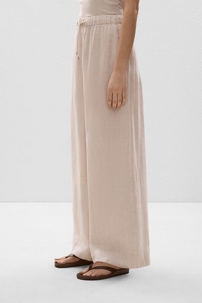Oysho 100% Linen Straight Cut Wide Pants