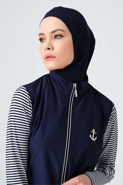 Bordomix 23438 Women's Navy Blue Sea Concept Hijab Swimsuit