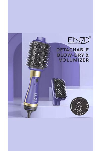 ENZO EN-4128 مجفف شعر ومصفف شعر احترافي 2 في 1 - فرشاة هواء ساخن كهربائية بخطوة واحدة