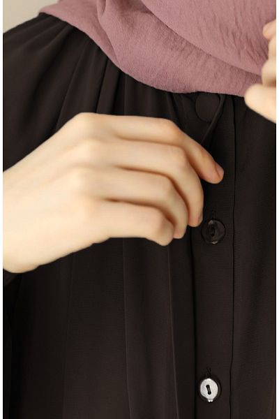suhneva Mihrişah Ferace Dark Brown