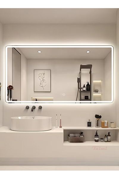 Taimi Bathroom Mirror With Touch Led Side Lights, 3 Colors For Bathroom Bedroom Vanity 130 X 80 Cm
