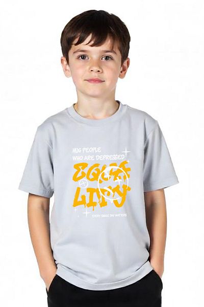 FYK KİDS Boy's Hug People Written Top-Bottom Suit