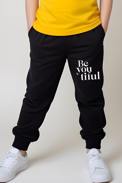 FYK KİDS Girl Be You Tiful Printed Bottom-Top Suit