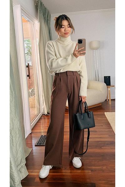 sunfyre Women's Pleated High Waist Fabric Palazzo Pants
