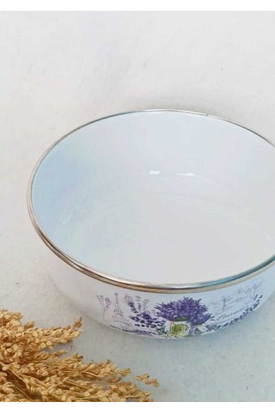 EBRULİEMAYE Lavender Enamel Storage Bowl 16 cm