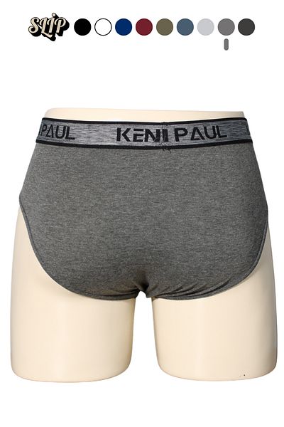 Kennpaul Men's Plain Cotton Anthracite Boxers |   Slip Boxer