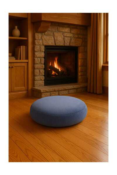 schane home Yuvarlak TURUNCU YerMinderi 55 cm Konforlu Oturum Yumuşak Kumaş Balkon ve Dış Kullanım FERMUARLI