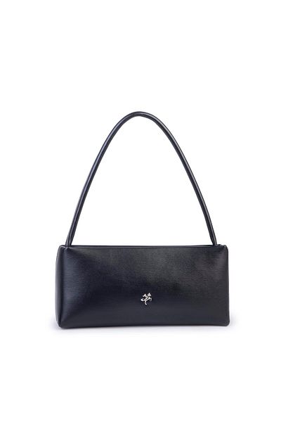 Nas Bag Geantă de umăr și crossbody Basic Baguette pentru femei Black Chimeric (27x12 cm)