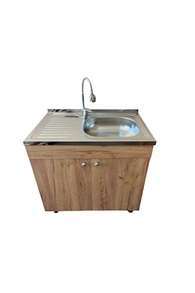 Tempo Set, Masca Bucătărie Stejar-sonoma, 80cmx50cmx80cm, Chiuvetă Dreapta, Baterie Lebada Flex Și Sifon