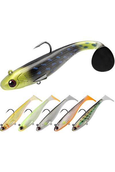 Fish & Paws Set 6 Naluci Din Silicon Cu Carlig Jig ®, Culori Naturale