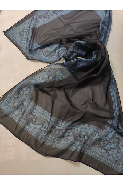 ALTUNTAŞ Women's Cotton Ethnic Patterned Shawl with Leaf Motif on the Empty Edge