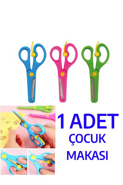 nistabolje Children's Scissors Blunt Tip Spring Loaded Plastic Protected School Scissors Student Scissors