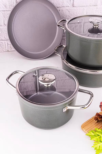 Bambum Voyage 7 Piece Ceramic Cookware Set - Green