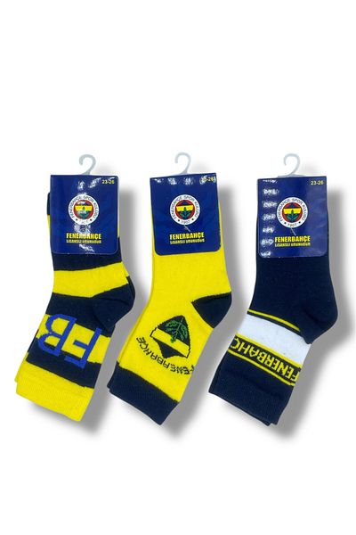 Fenerbahçe Licensed Children's 3 Pairs of Socks 1907