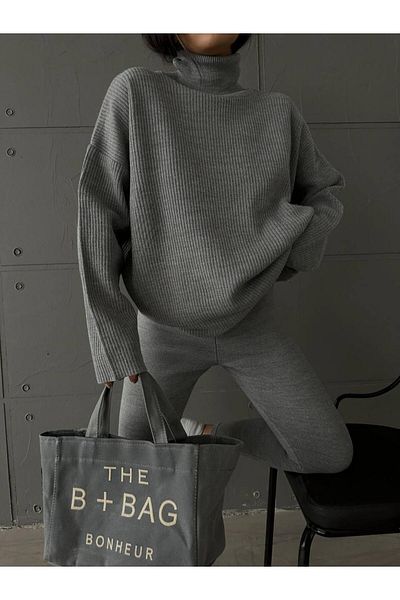 NZL TEKSTİL Dgn's Sportswear- 2-Piece Women's Sweater-Pants Suit
