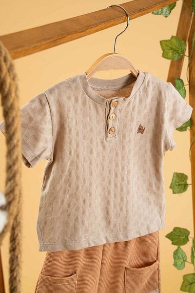 bombe Baby Kids Girls Boys Cotton Shorts 2-Piece Set Trend Fashion Bottom Top Set