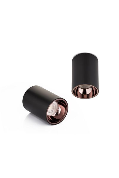 ULTRAS PERA Surface Mounted Cylinder 6500K Led Spot Black-Rose