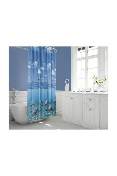 Zethome Perdeau de baie 2x120x200 Perdeau de duș cu aripă dublă cu inel Cadou Perdeau pentru cabină de duș 8852