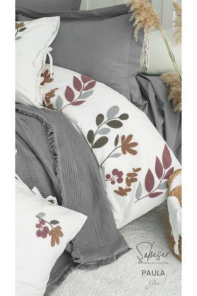 KÜBRAHOME'S Masterpiece Paula 7 Piece Duvet Cover Set Gray