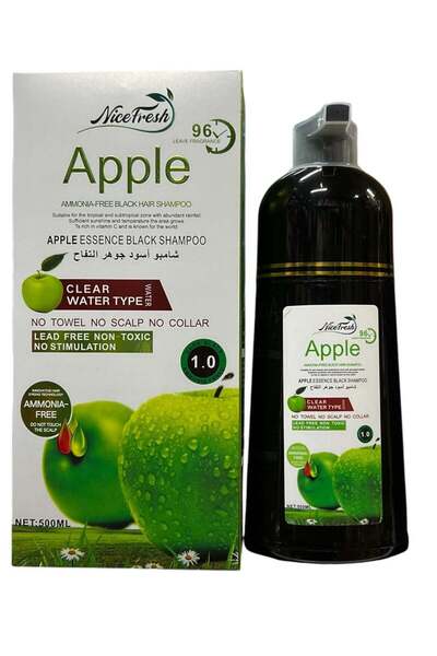 nice fresh Apple Ammonia Free Hair Color Shampoo No.1 Dark Black 500ml