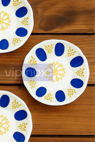 Vipinox 10Pcs Thick Melamine Authentic Traditional Tea Plate Cafe Restaurant Wholesale Tea Plate