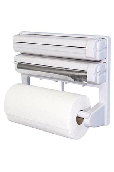 MACVI Dispenser Triplu de Bucatarie Macvi® pentru Hartie, Folie Strech si Folie Aluminiu