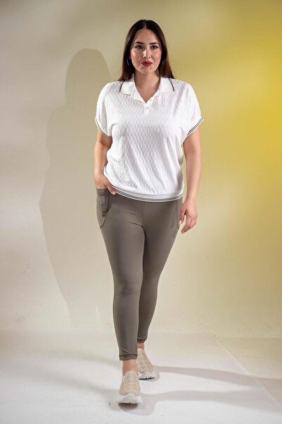 Roxxlen 1122556 Μπλούζα με ριμπ λαιμόκοψη πόλο