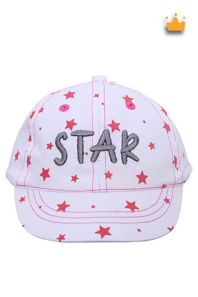 Kitti 1-4 Years 46cm Baby Girl Child Star Adjustable Velcro Hat Cap Cap White Y91004