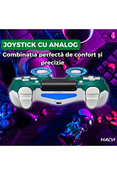 MACVI Macvi® Doubleshock 4 Wireless Controller for PS4, PS TV, PS Now, Green with Vibration