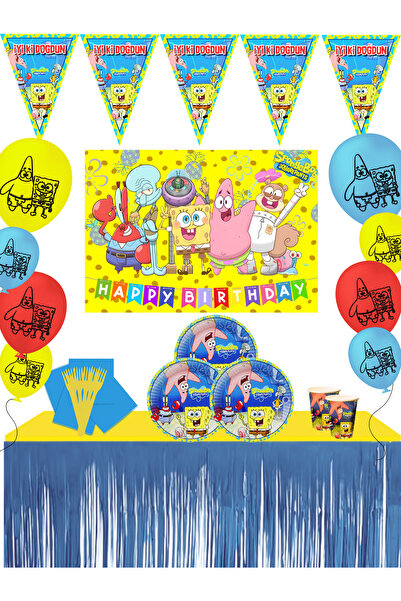 snowparty مجموعة سبونج بوب باتريك سبونج بوب سكوير شورت لافتة طاولة تنانير لحفلات أعياد الميلاد مكونة من 24 شخصًا