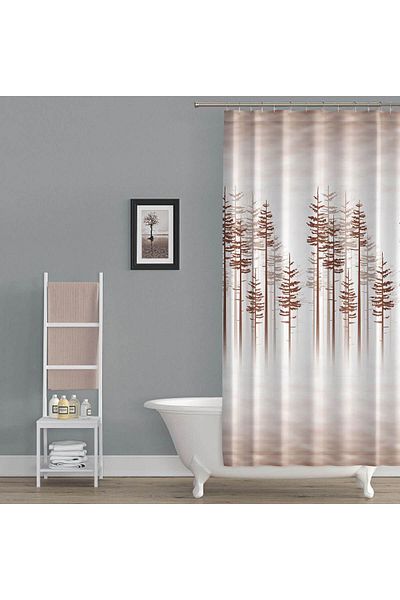 Zethome Κουρτίνα μπάνιου 2x120x200 Διπλό φτερό κουρτίνα ντους με δαχτυλίδι δώρο Κουρτίνα καμπίνας ντους 3390