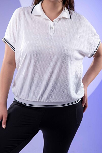 Roxxlen 1122556 Μπλούζα με ριμπ λαιμόκοψη πόλο