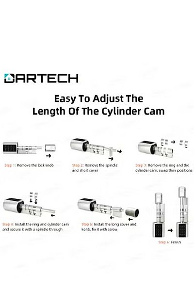 DarTech Dartek Smart Lock 5 Ways to Unlock with Fingerprint and Keypad Fits Any Door Global Version Home System Silver