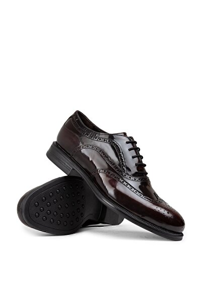 Deery Hakiki Deri Bordo Oxford Erkek Klasik Ayakkabı