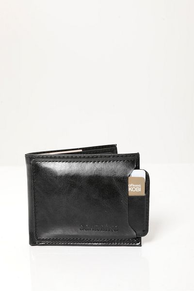 Fjellor Men's Black Vegan Leather Horizontal Sports Wallet & Card Holder