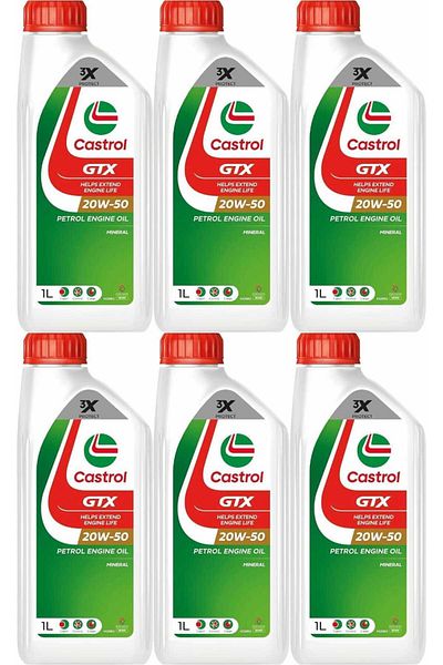 CASTROL Castrol GTX 20w-50 Engine Oil - (6 Packs * 1 Liter) Strong and intelligent engine protection from the first start