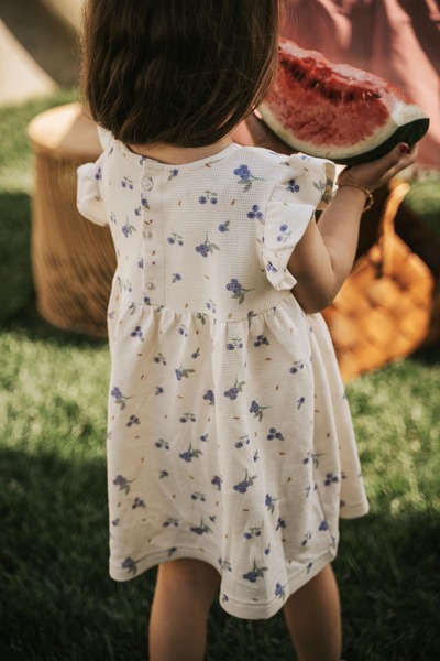 Kirazkids Φόρεμα για κορίτσια με μοτίβο βατόμουρου 100% βαμβακερό μανίκι