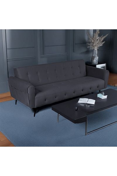 BACK COMFORT SleepEase Velvet Sofabed – Luxury 2in1 Foldable Sofa & Guest Bed, SpaceSaving Comfort