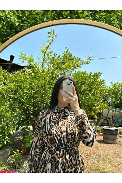 ECESSAMODAM Φόρεμα με μοτίβο ζέβρας βισκόζης Hijab