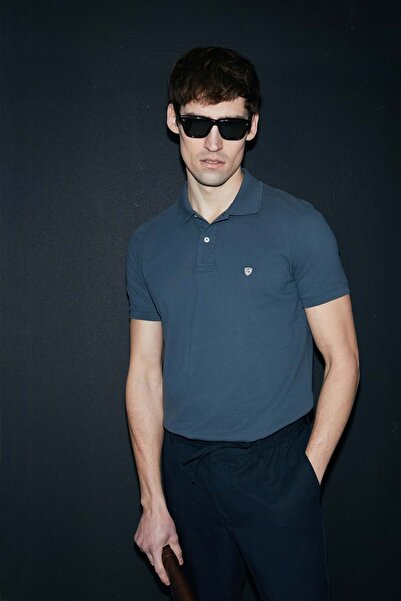 Lufian 111040206 Laon Smart Polo Yaka Tişort Erkek T-Shirt ANTRASİT