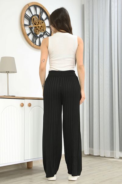 ALCHON Elastic Waist, Plain Front, Plain Back, Pleated Corded Pipe Leg, Stylish Regular Length Knitwear Trousers