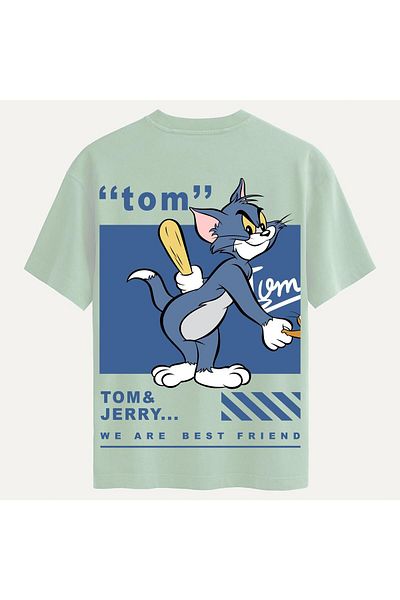 SOFTWAY Unisex Οργανικό Oversize T-shirt με Εκτύπωση Tom - Μπεζ