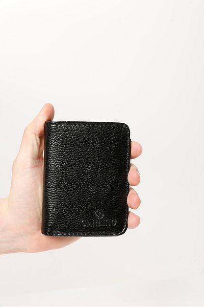 Fjellor Men's Black Vegan Leather Vertical Sports Wallet