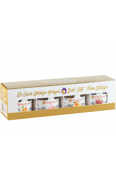 Antalya Reçelcisi مجموعة مربى هدية ذهبية 4*45 جرام